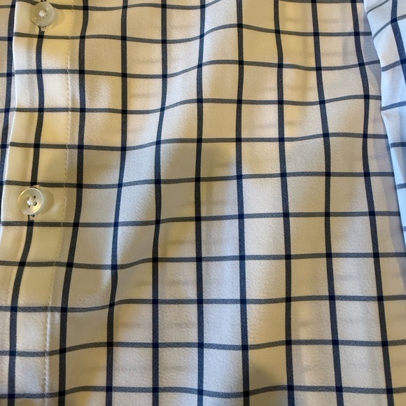 Mizzen+Main White Navy Windowpane Leeward Dress Shirt - Large - Picture 2 of 6